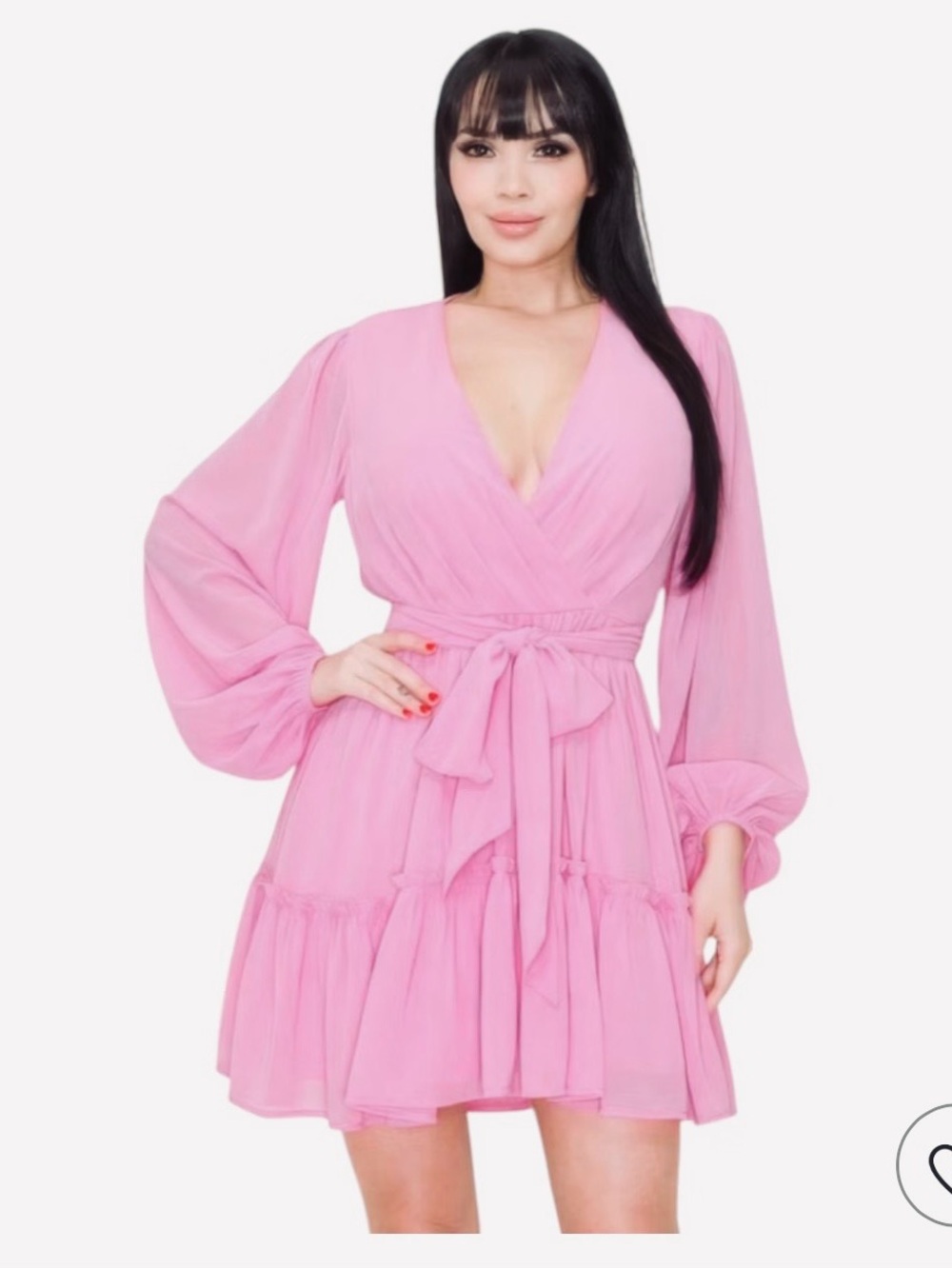 Miss Avenue chiffon ruffled skater dress